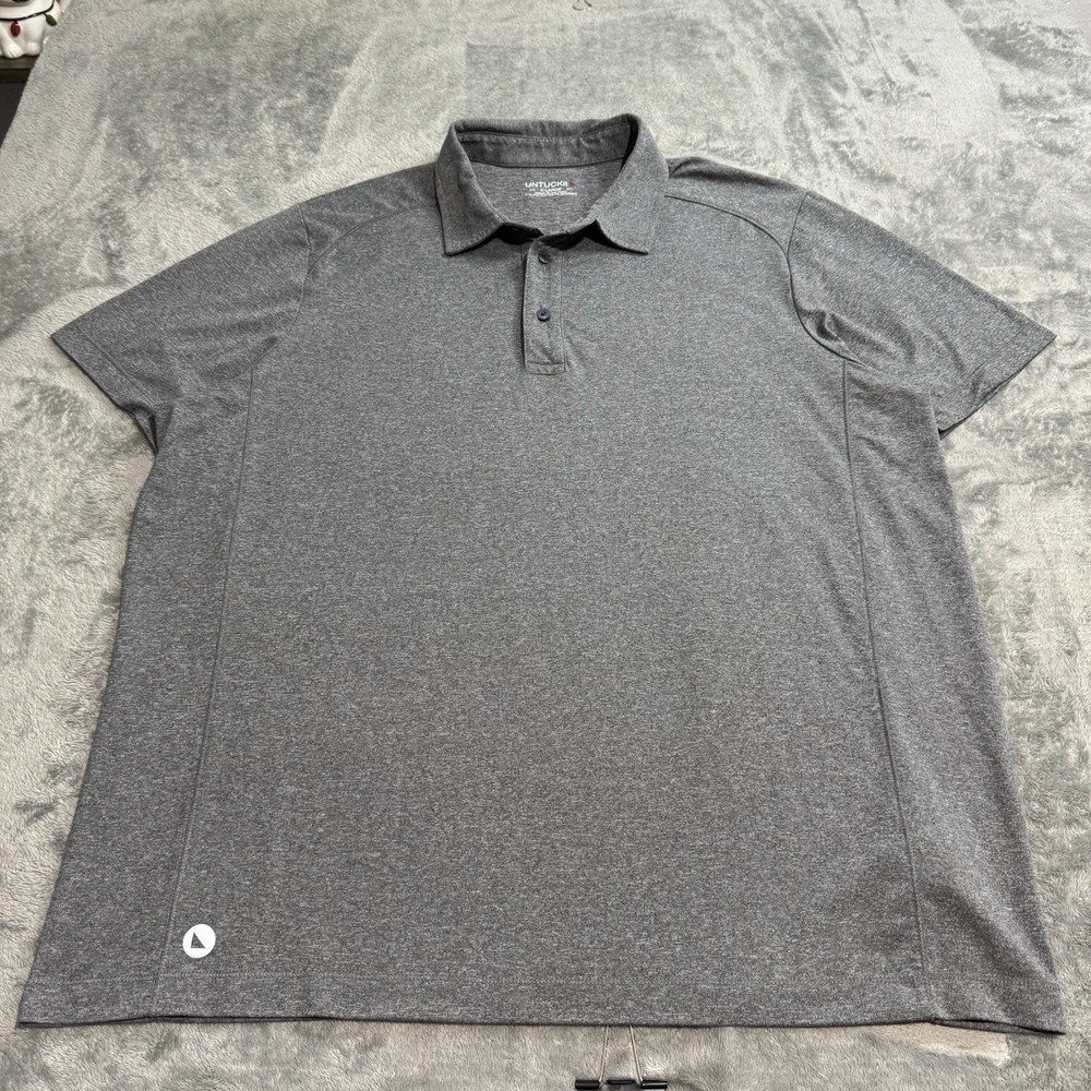UNTUCKit Clavidor Performance Polo Shirt Mens XL Gray Stretch Golf 31436 Preppy‎